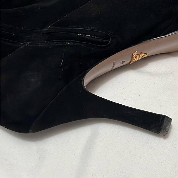 Prada Black Suede Platform Heeled Over the Knee Boots - Picture 15 of 16
